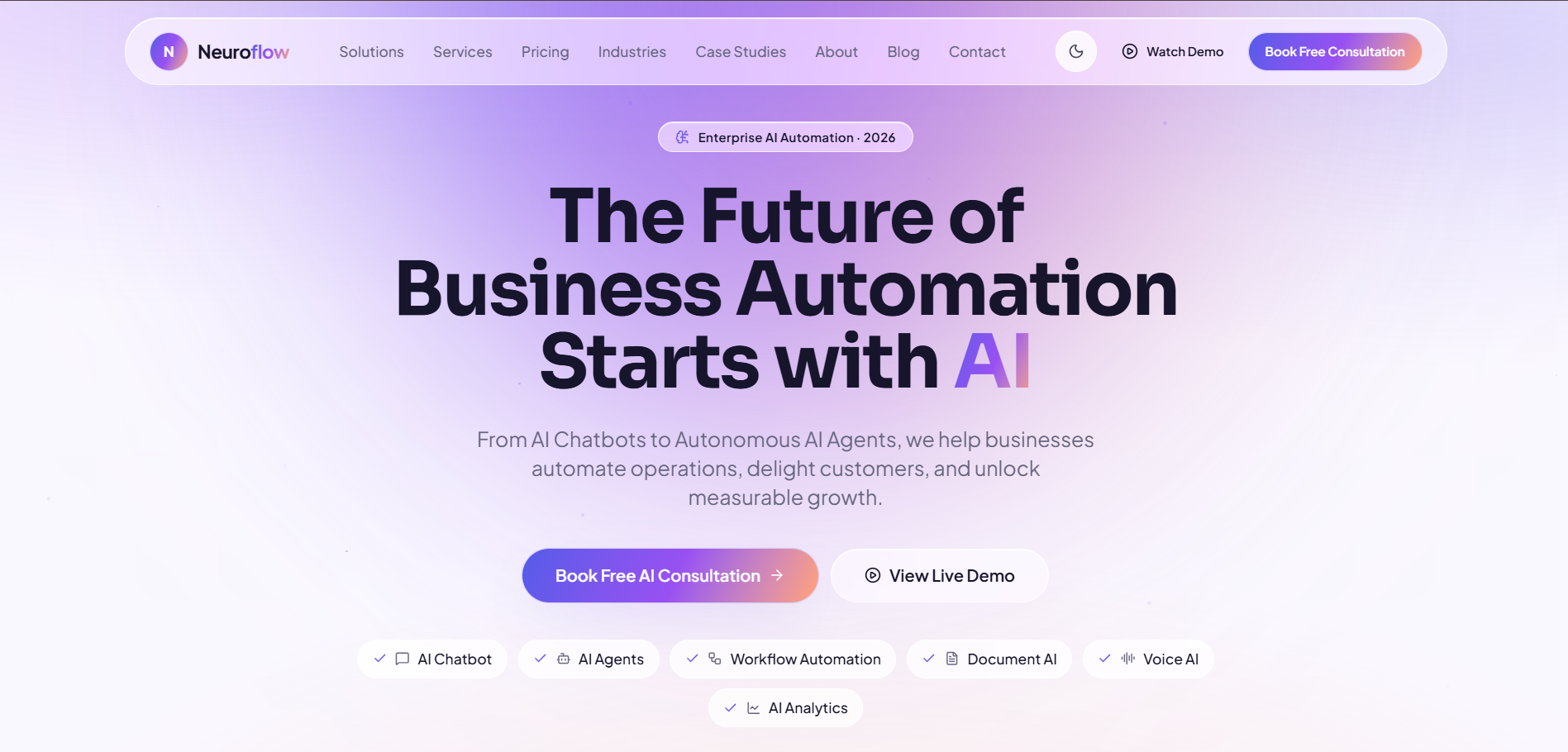 Neuroflow — AI business automation website